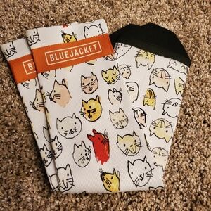 Blue Jacket Cat Socks